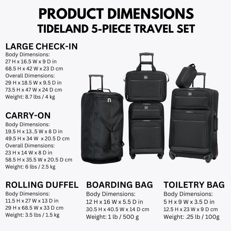 Skyway Luggage Tideland Softside 5-Piece Travel Luggage Set with