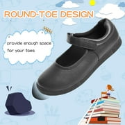 HOMEHOT Girls School Uniform Shoes Strap Dress Mary Jane Flats Black Size 5 Famale Kids