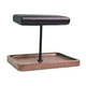 thumbnail image 1 of Soporte para reloj de cuero PU con Base de madera, accesorio de almacenamiento para brazalete con barra en T, soporte para pulsera en T, estante para varilla negra, 1 of 8