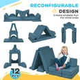 thumbnail image 4 of Qaba Modular Kids Play Couch, 12 Pcs Kids Couch Child Sectional Sofa, Playroom Bedroom Furniture for Boys and Girls, Blue, 4 of 10