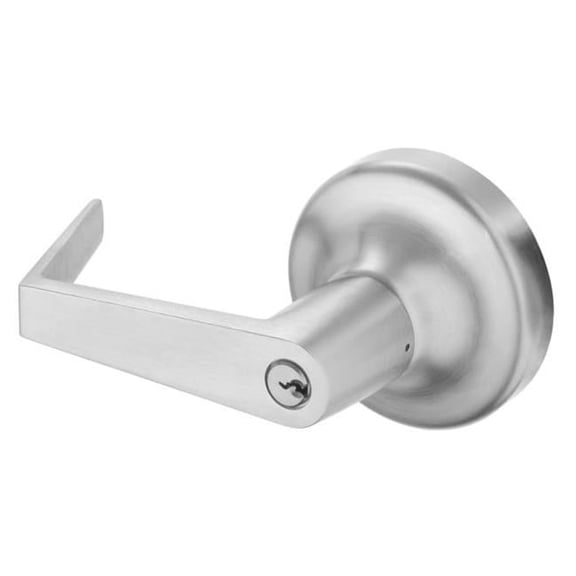 Yale AU446F626 2.75 in. Backset Commercial Augusta Key in Lever Classroom Rose Exit Device Trim, Satin Chrome