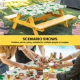 thumbnail image 6 of St. Patrick's Day Table Cloths for 4 Foot Rectangle Tables, Spring Green Shamrock Plant Beige Patio Waterproof Elastic Fitted Tablecloths, Washable Rectangular Table Cover for Camping, 6 of 8
