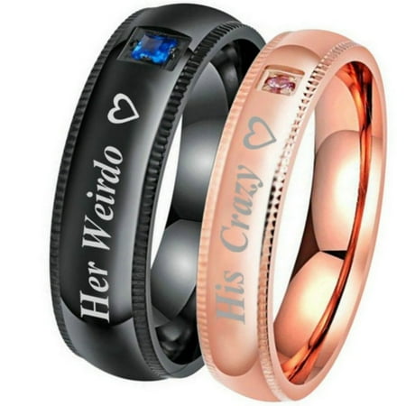 His Crazy Her Weirdo Jewelry Promise Ring Wedding His Crazy Her Weirdo Jewelry Promise Ring Wedding Engagement Gifts