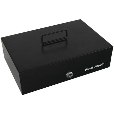 Money Tray - First Alert 3026F Steel Cash Box With Money Tray