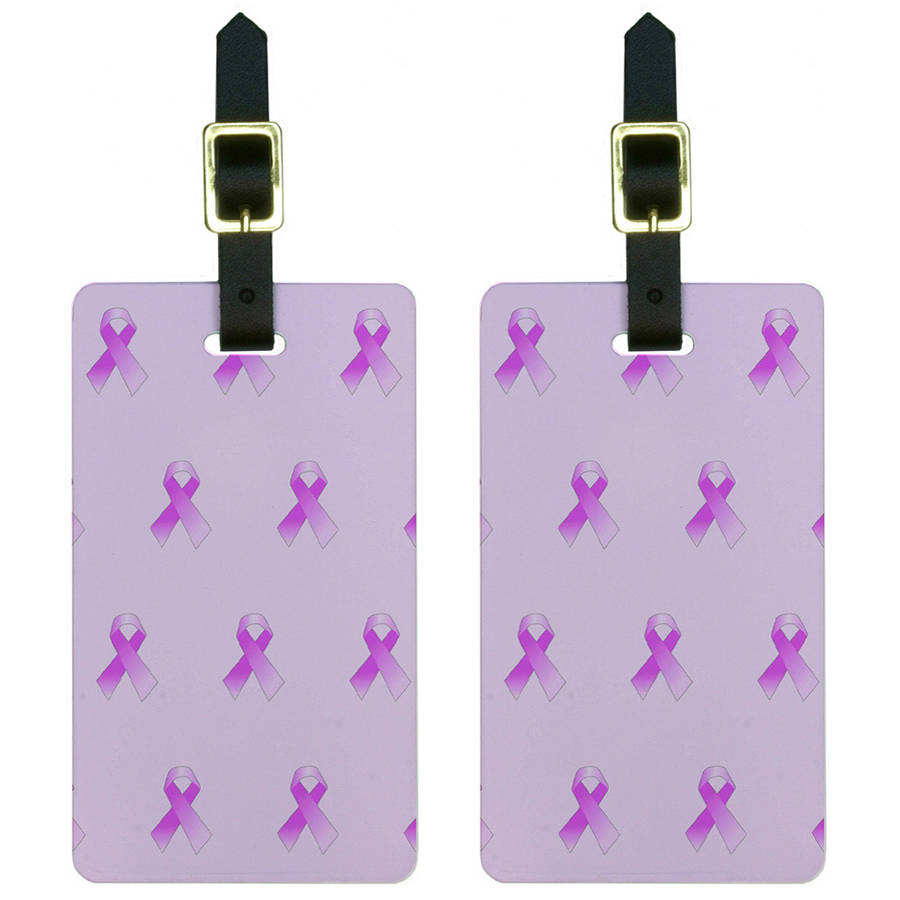 Breast Cancer Awareness Ribbons Luggage Tags Suitcase CarryOn ID, Set
