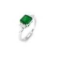 thumbnail image 4 of Rosec Jewels Lab Grown Emerald Ring with Diamond Accent - 8 mm Asscher Cut Emerald Engagement Ring for Women - AAAA Quality, 18K White Gold, US 11.50, 4 of 8
