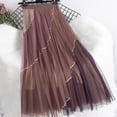 thumbnail image 2 of Alkepwun Skirts for Women Patchwork Pleated Mesh Elastic Waist A-Line Large Hem Mid-Length Skirt Lightweight Comfort Breathable Princess, 2 of 6