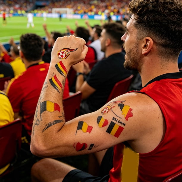 Disposable Football Match Flag Temporary Tattoos