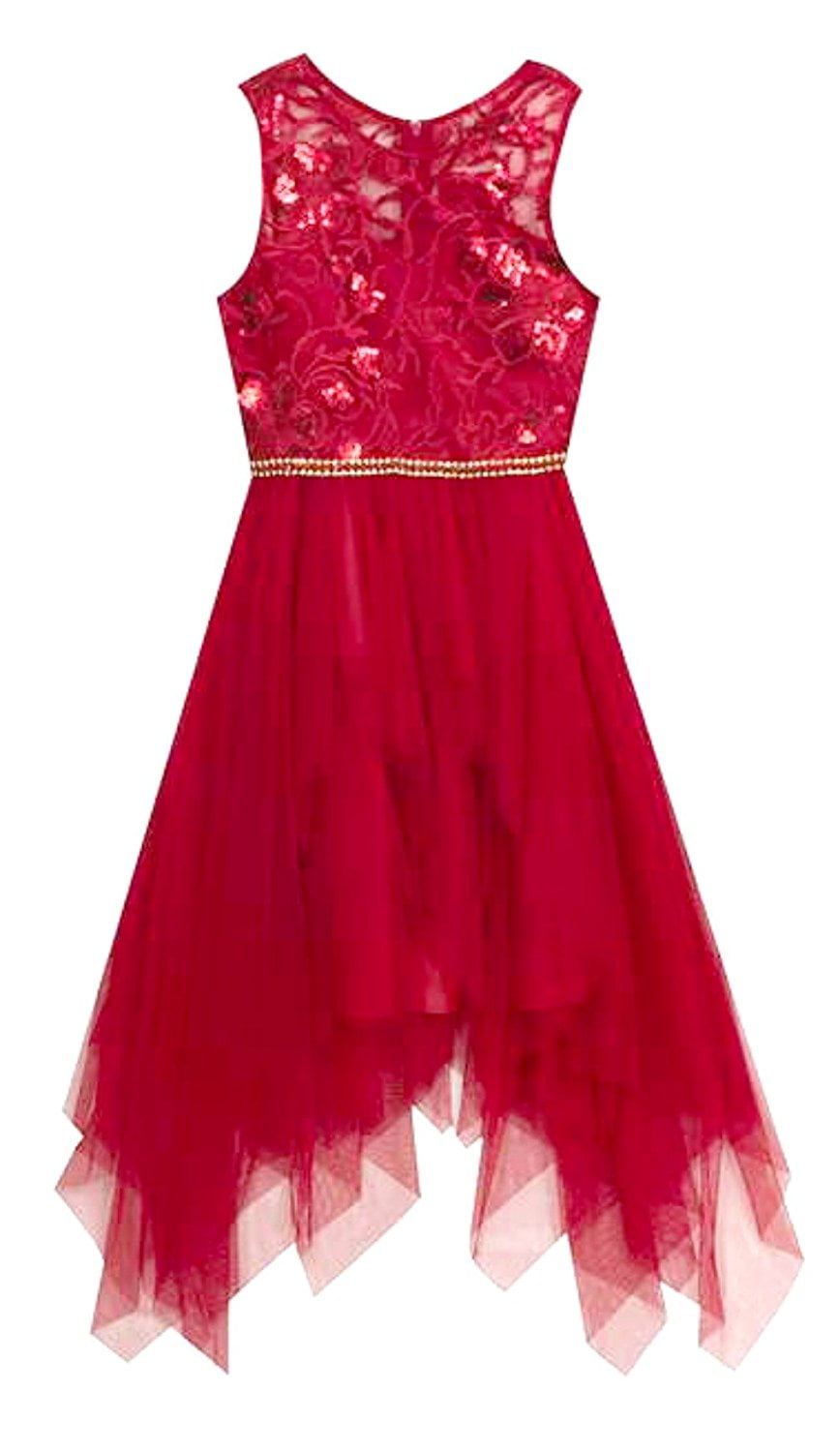 red jean dress