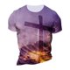 thumbnail image 4 of European And American Cross Print Short Sleeve Round Neck T-shirt Top XL, 4 of 5
