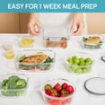 thumbnail image 5 of Sindcom 34pcs Glass Food Storage Containers with Lids Set, Airtight Meal Prep Containers (17 Containers & 17 Lids), Grey, 5 of 7