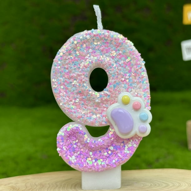 LADIGASU Pata de Perro Cumpleaños Número Velas para Decoración de Tartas Pata de Perro Número Vela Perro Temática de Cumpleaños Cake Topper para Decoraciones de Fiesta Favores Suministros Artículos E