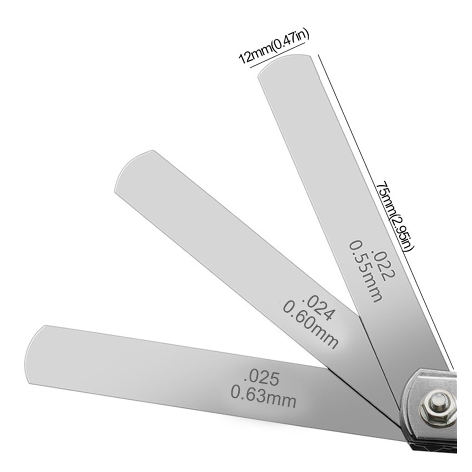 32 IN 1 Blade Feeler Gauge Metric and In Gap Measuring Tool Gauge Stainless Steel ,Easy Identification