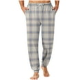 thumbnail image 2 of QLEICOM Mens Pajama Pants,Mens Lounge Pants,Men's Plaid Sleep Pants with Drawstring Waist and Cuffed Ankles for Lounge Comfortable Soft Pajama Pants Feature Side Pockets and Relaxed Fits, 2 of 5