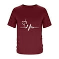 thumbnail image 4 of Zylanna Men's T-Shirts Tee, Crew Neck Cross Print Short Sleeve Summer Fashion Tops for Mens Wine, 4 of 5