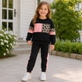 thumbnail image 5 of Gaexia Girls Tracksuit Leopard Print Long Sleeve Set, Matching Joggers Two Piece Outfit, Cozy Athletic Wear for Fall Winter, 5 of 6