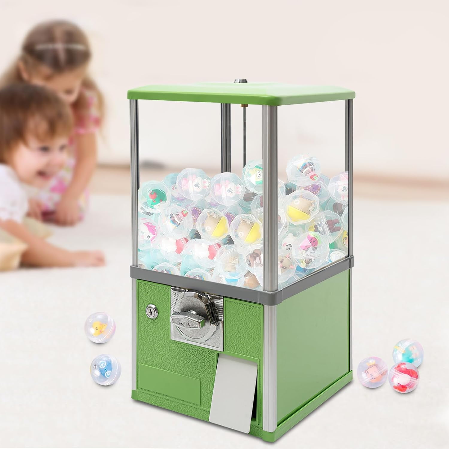 Vending Machine,Gumball Machine Commercial Candy Dispenser Machine Automatic Candy Gumball Dispenser Machine for Game Stores and Retail Stores