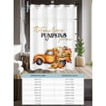 thumbnail image 6 of No Hook Cloth Fabric Shower Curtain with Snap in Liner, Orange Thanksgiving Waterproof Shower Curtains Set with See Through Top Window, Fall Truck Pumpkins Watercolor Bath Curtains Shower 48"x72", 6 of 6
