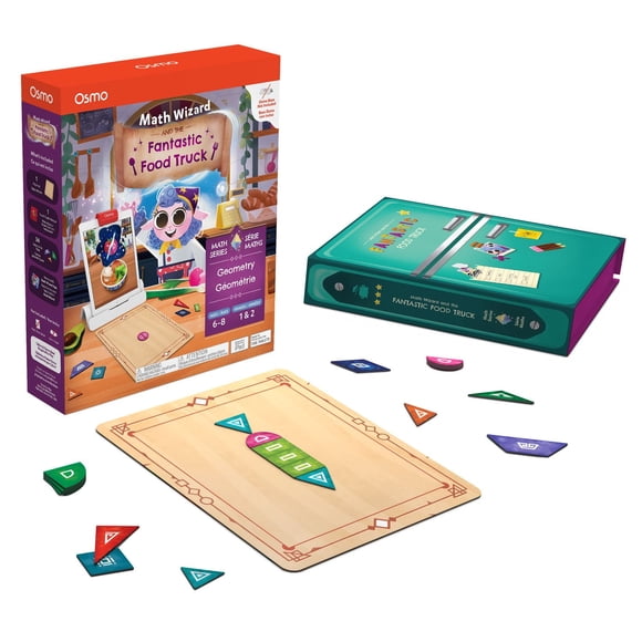 Osmo - Math Wizard and The Fantastic Food Truck Co. Games iPad & Fire Tablet - Ages 6-8/Grades 1-2 - Learn Geometry - Curriculum-Inspired - STEM Toy Base Required