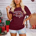 thumbnail image 2 of Tiweut Shirts Womens Merry and Bright Shirt Xmas Holiday Tshirt Christmas Lights Tee Tops,, 2 of 4