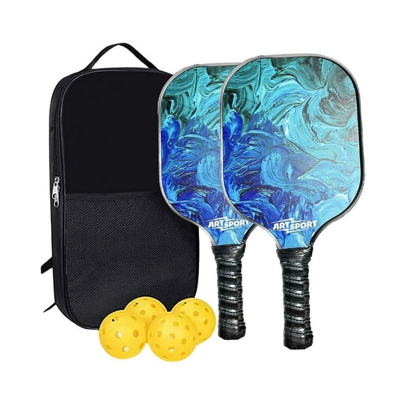 Pickleball Paddle Set with 2 Rackets 4 Pickleballs Racquets for Beginners Men Women