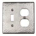 thumbnail image 1 of The Copper Factory CF126SN Solid Hammered Copper Single Switch and Duplex Receptacle Combination Plate, Satin Nickel Finish, 1 of 1