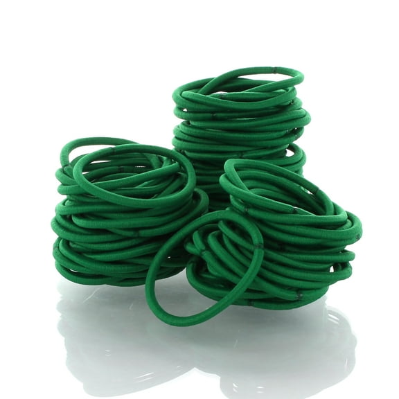 Hair Elastics Hair Ties, Professional Grade Ponytail Holders - Emerald Green 20 Pack