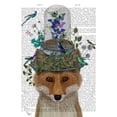thumbnail image 3 of Fab Funky 12x14 Black Modern Framed Museum Art Print Titled - Fox with Butterfly Bell Jar, 3 of 5
