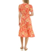 Nanette Lepore Split Neck Cotton Midi Dress