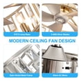 thumbnail image 6 of ALKAFY 20'' Satin Nickel Crystal Caged Ceiling Fan with Remote, 5 Silver ABS Blades, 6-light E12 Fixture for Bedroom, Living Room, 6 of 6