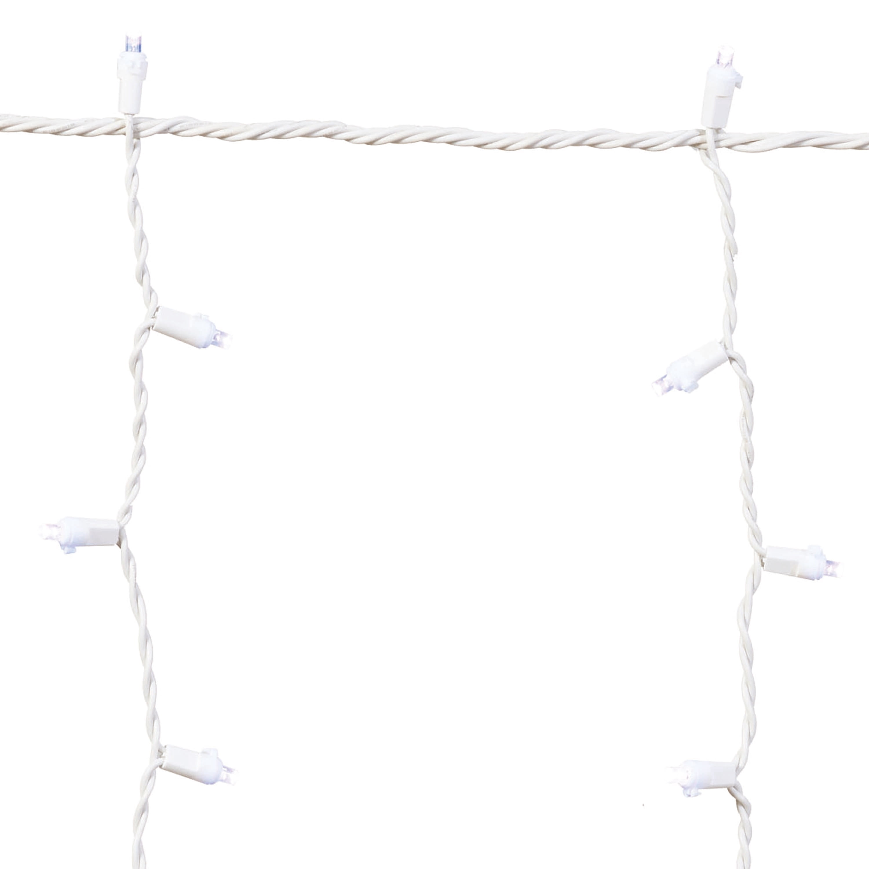 Indoor/Outdoor 200-Count LED 8-Function Sync Christmas Icicle Lights, Cool White, White Wire, 24', by Holiday Time