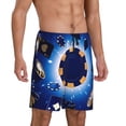 thumbnail image 2 of Goofa Blue Casino Pattern Men's Pajama Short Sleep Shorts Soft Comfortable Breathable Pajamas Shorts with Pockets-Large, 2 of 6