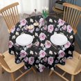 thumbnail image 3 of Pioneer Flower Floral Print Pattern Round Tablecloth 60"x60",Wrinkle Wipeable Table Cloth for Kitchen Dining Room Picnic Patio Party, 3 of 6