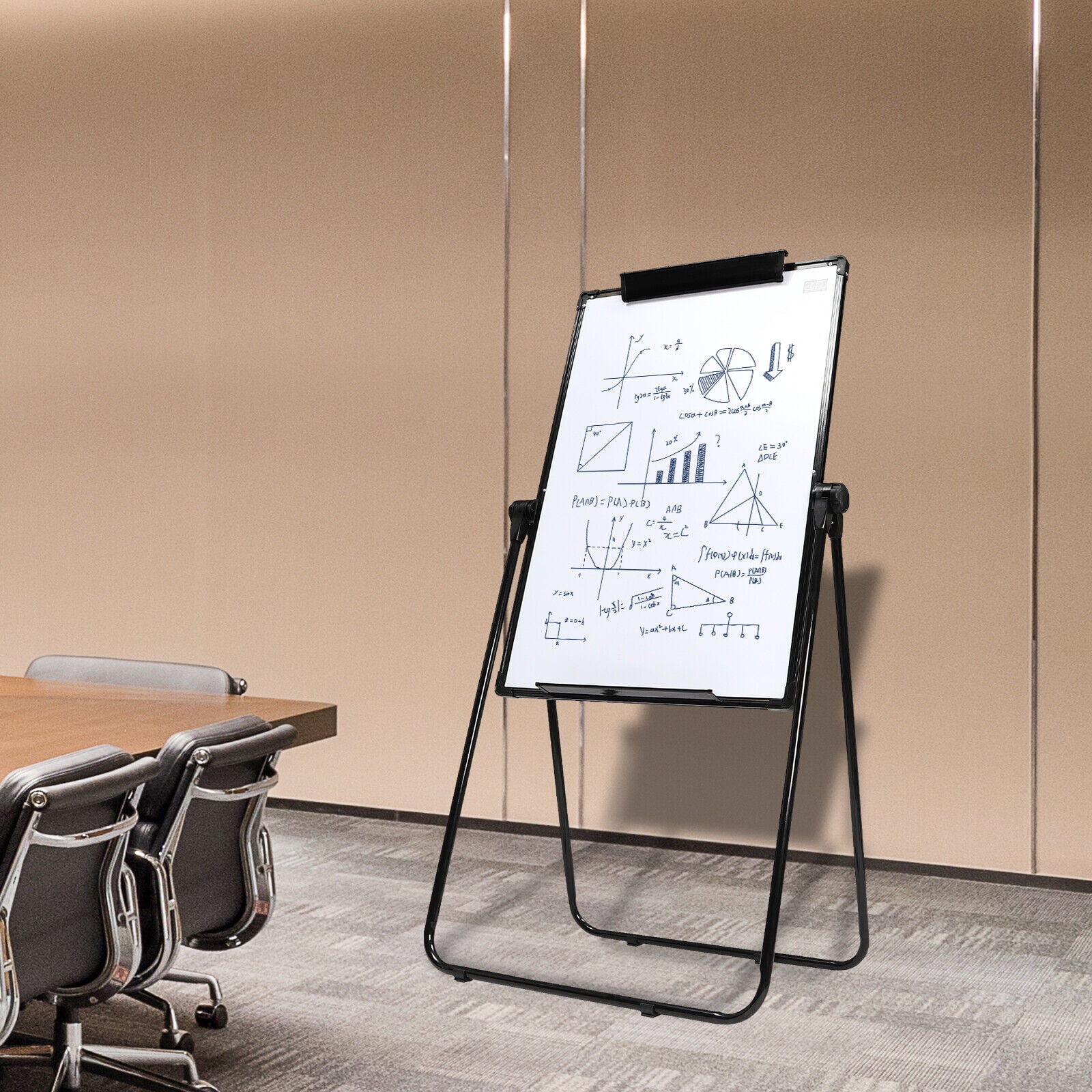 Foldable Dry Erase Board Kit Mobile Double-Sided Whiteboard Magnetic 40x28‘’ for Office Presentations, Workshop Announcements