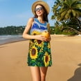 thumbnail image 3 of Easygdp Landscape With Sunflowers para Vestido Transpirable de Mujer, Vestido Suelto de Manga Corta con Pliegues y Bolsillos para el Verano, 3 of 7