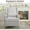 thumbnail image 7 of Heynemo Swivel Nursery Glider Recliner Comfy Upholstered Glider Chair Swivel Rocking Chair for Living Room, Gray, 7 of 7