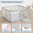thumbnail image 5 of Baby Playpen, Outdoor Play Yard, Portable Play Yard 4-Panel- Baby Safety Playpen for Infant Toddler,Grey, 5 of 7