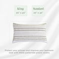 thumbnail image 5 of Elegant Comfort Ultra Soft Set of 2 Striped Pint Pillowcases - 1500 Series Hotel Quality Microfiber, Soft and Smooth Envelope Closure 2-Piece Pillow Covers - Standard/Queen, Traci Linen, 5 of 7