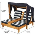 thumbnail image 5 of KidKraft Wooden Outdoor Double Chaise with Cup Holders, Kid's Furniture, Honey & Navy, 5 of 6