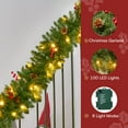 thumbnail image 3 of Joyfy 9FT Christmas Garlands with 100 LED, 27 Pine Cones, 27 Red Berries, 8 Modes for Outdoor Indoor Xmas Decoration Fireplace Stairs Doorway Railings Decor, Battery Operated, 3 of 7