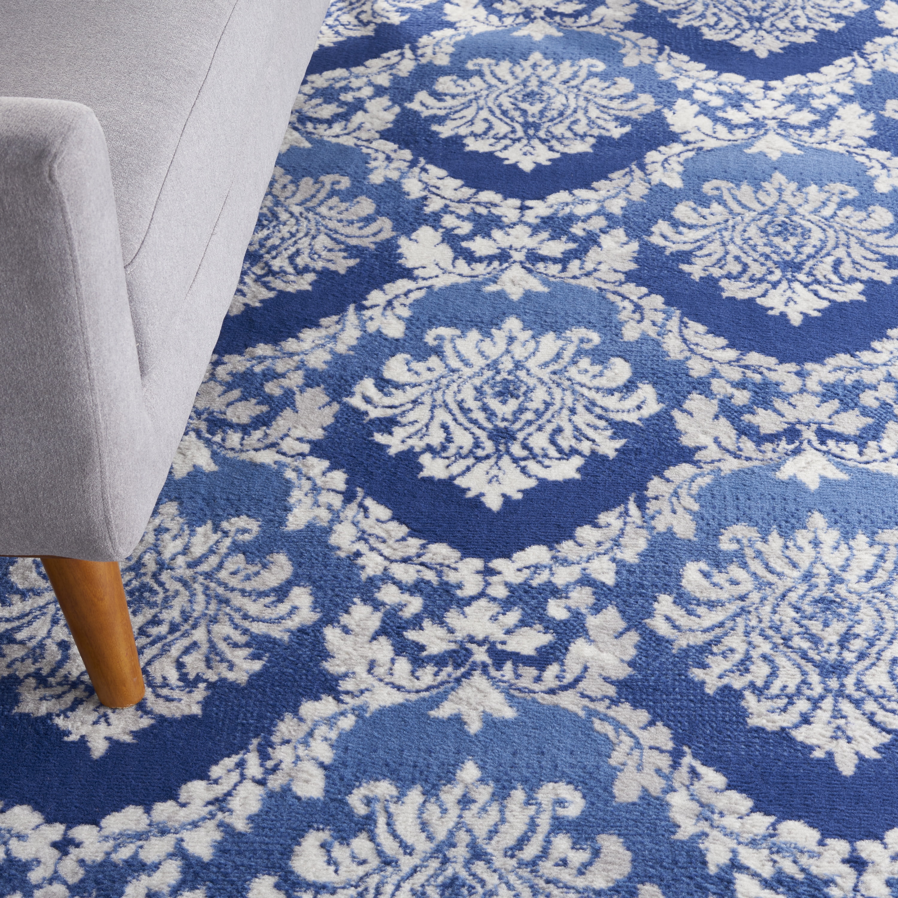 Nourison Whimsicle Botanical Farmhouse Blue 8'4" x 11'6" Area Rug, (8' x 12')
