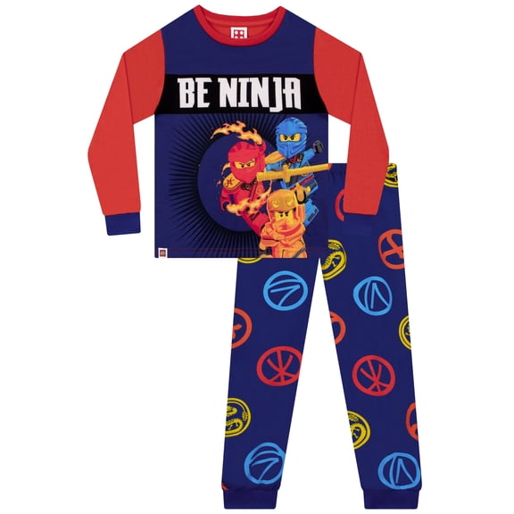 LEGO Ninjago Boys Long Pajamas Blue Size 6-14