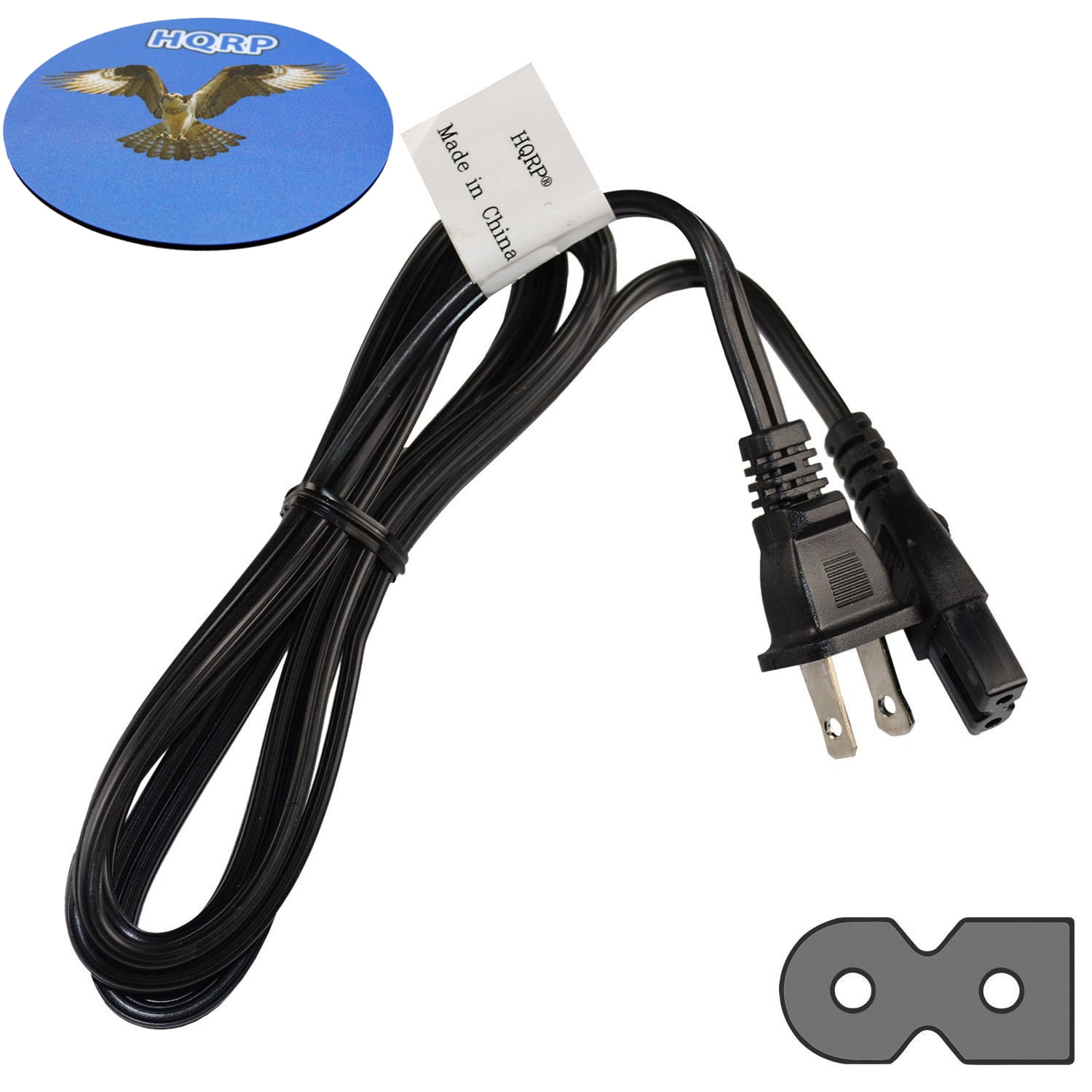 HQRP AC Power Cord for Husqvarna Viking Sewing Machine Mains Cable