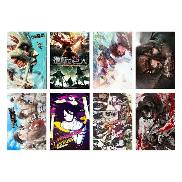 Póster de anime Attacks On Titans, 42 x 29 cm, 8 unidades por lote de papel