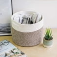 thumbnail image 2 of Small Basket - Cotton Rope Basket Woven Basket for Keys, Sunglasses Toy Basket Wallet by Front Door Small Storage Bin for Remote Controls on Nightstand Fruit Basket in Kitchen, 9.4"D 7.1"H, 2 of 8