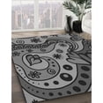 thumbnail image 3 of Ahgly Company Machine Washable Indoor Round Transitional Dark Gray Black Area Rugs, 8' Round, 3 of 7