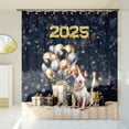 thumbnail image 3 of Happy New Year Bull Terrier Welcome 2025 Balloon Firework Party Shower Curtain Bully Dog Lovers Gifts Idea Waterproof Bathroom Bathtub Curtain - 01014, 3 of 5