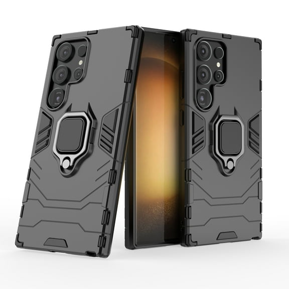 Case for Samsung Galaxy S24,Decase Slim Case with Ring Kickstand Magnetic Car Mount Military Grade Shockproof Dual Layer Hybrid Phone Shell Compatible for Samsung Galaxy S24,Black