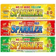 96pc #10 Assorted Colored Sparklers â€” 12 Boxes of 8 Sparklers
