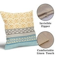 thumbnail image 4 of ABSOP Yellow Blue Boho Pillow Covers 18 X 18 Inch Set of 2 Modern Moroccan Decorative Throw Pillow Cases Linen Square Cushion Cover for Bedroom Couch Bed Living Room Sofa Chair, 4 of 7